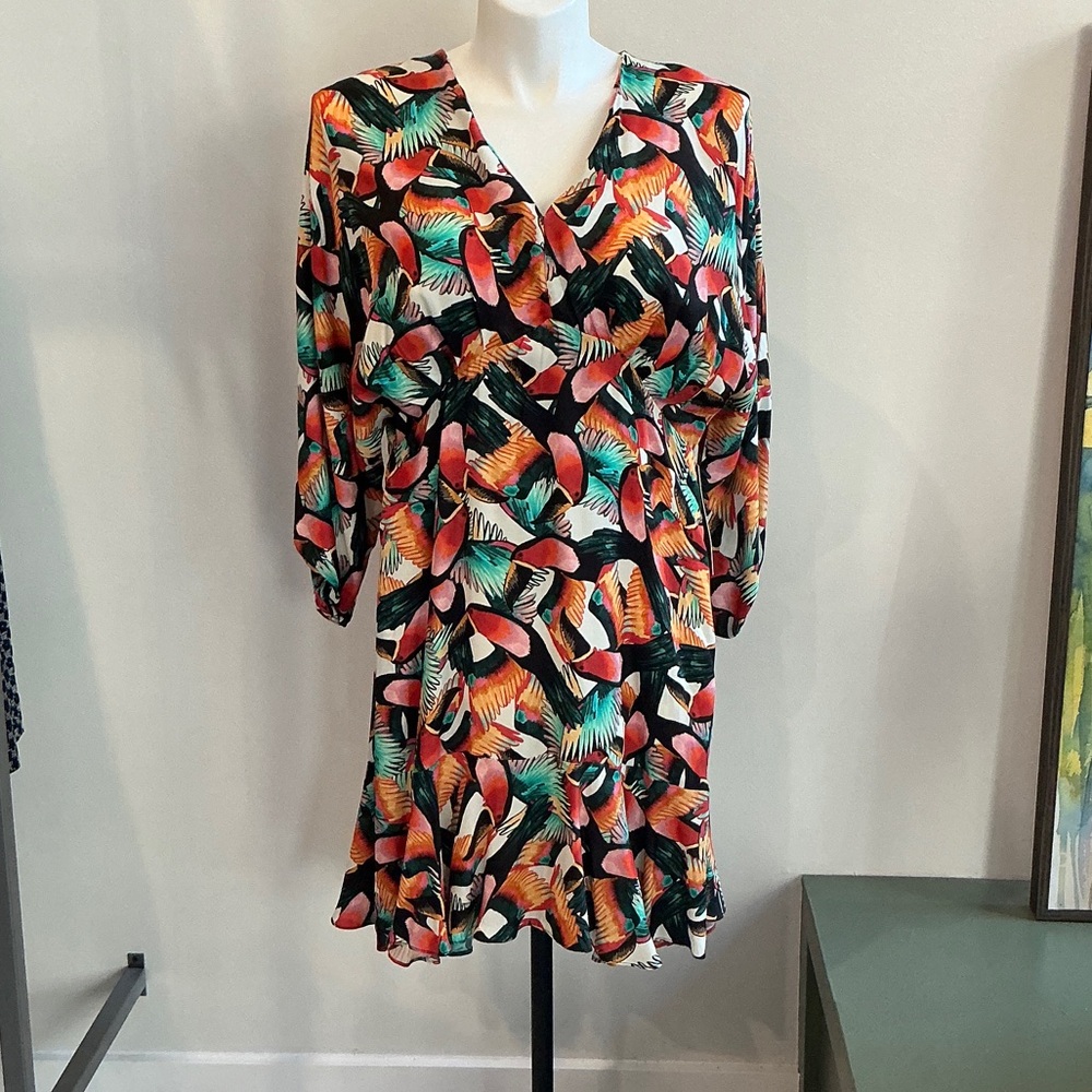 FARM Rio Multicolor Tropical Midi Dress NWT - Large (1351)